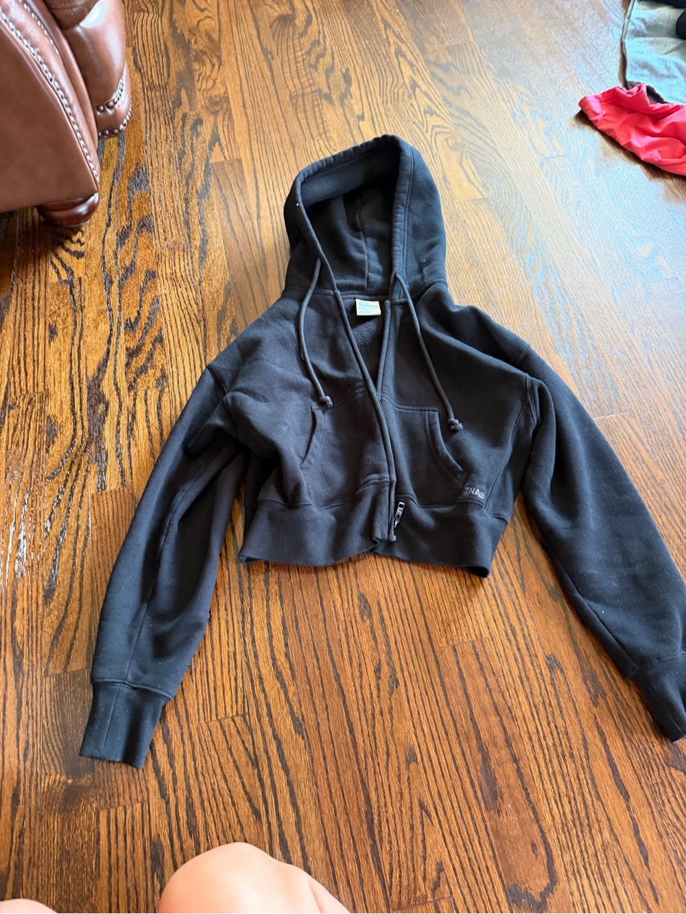 Aritzia Black Cropped Hoodie